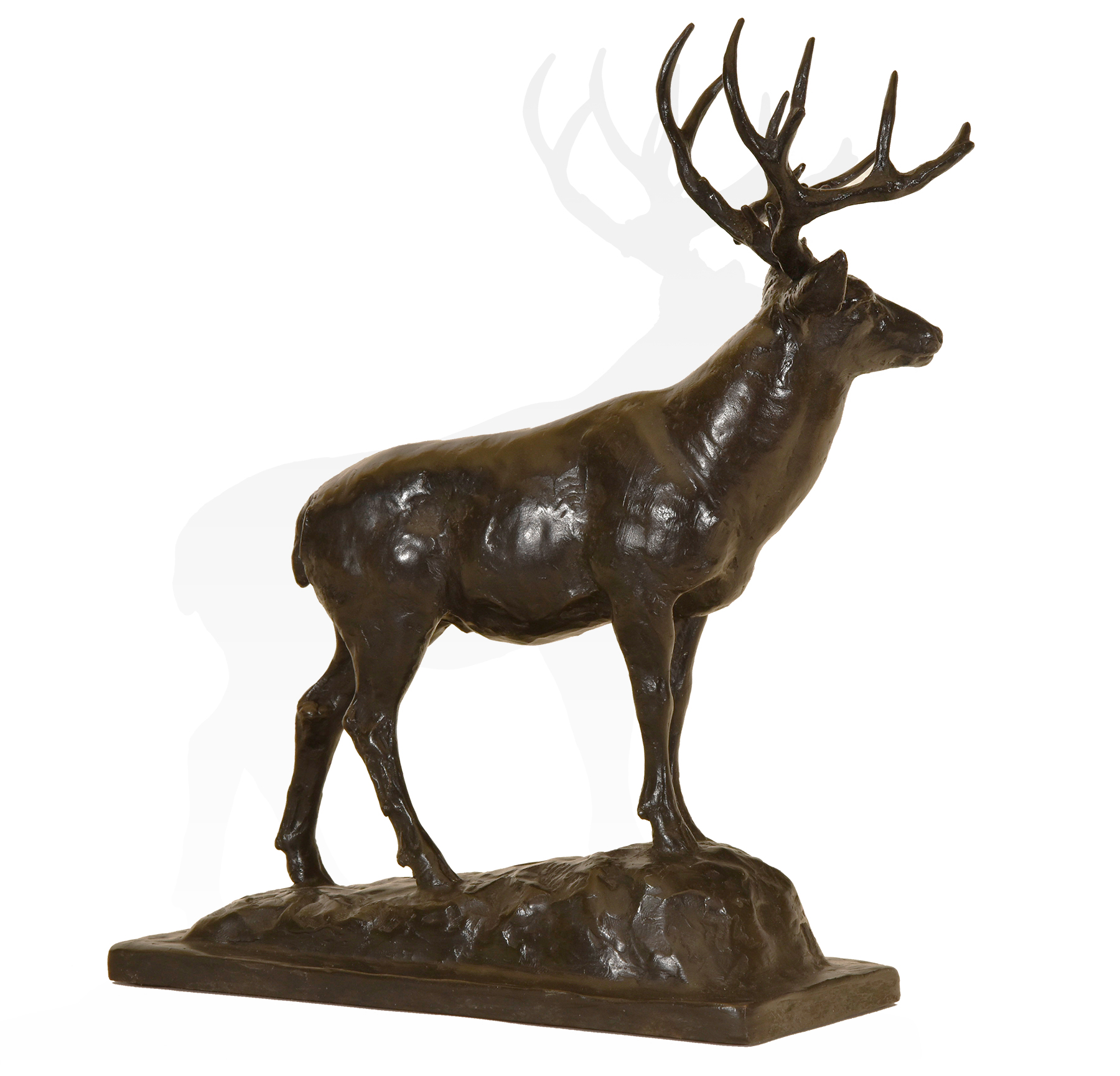 mountain mule deer, bronze sculpture, from north american wildlife sculptures gallery